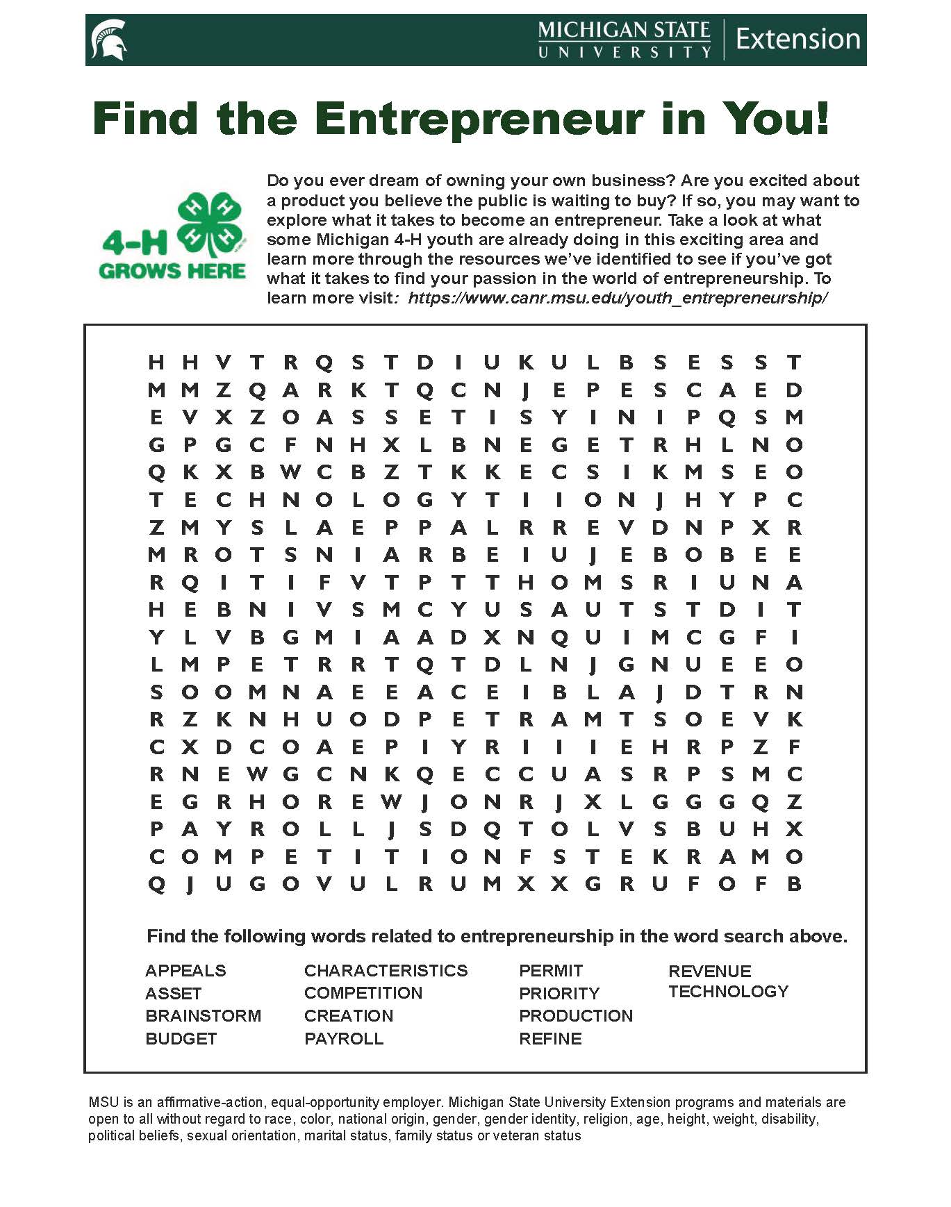 EntrepreneurWordSearch